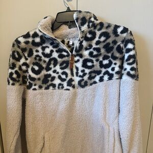 Leopard Print Women's Fleece Quarter Zip